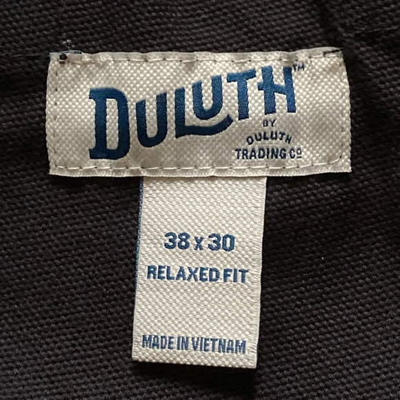 Duluth Trading Co Relaxed Fit Black Cotton Canvas Cargo Work Pants Men's 37"x28" - Picture 7 of 9